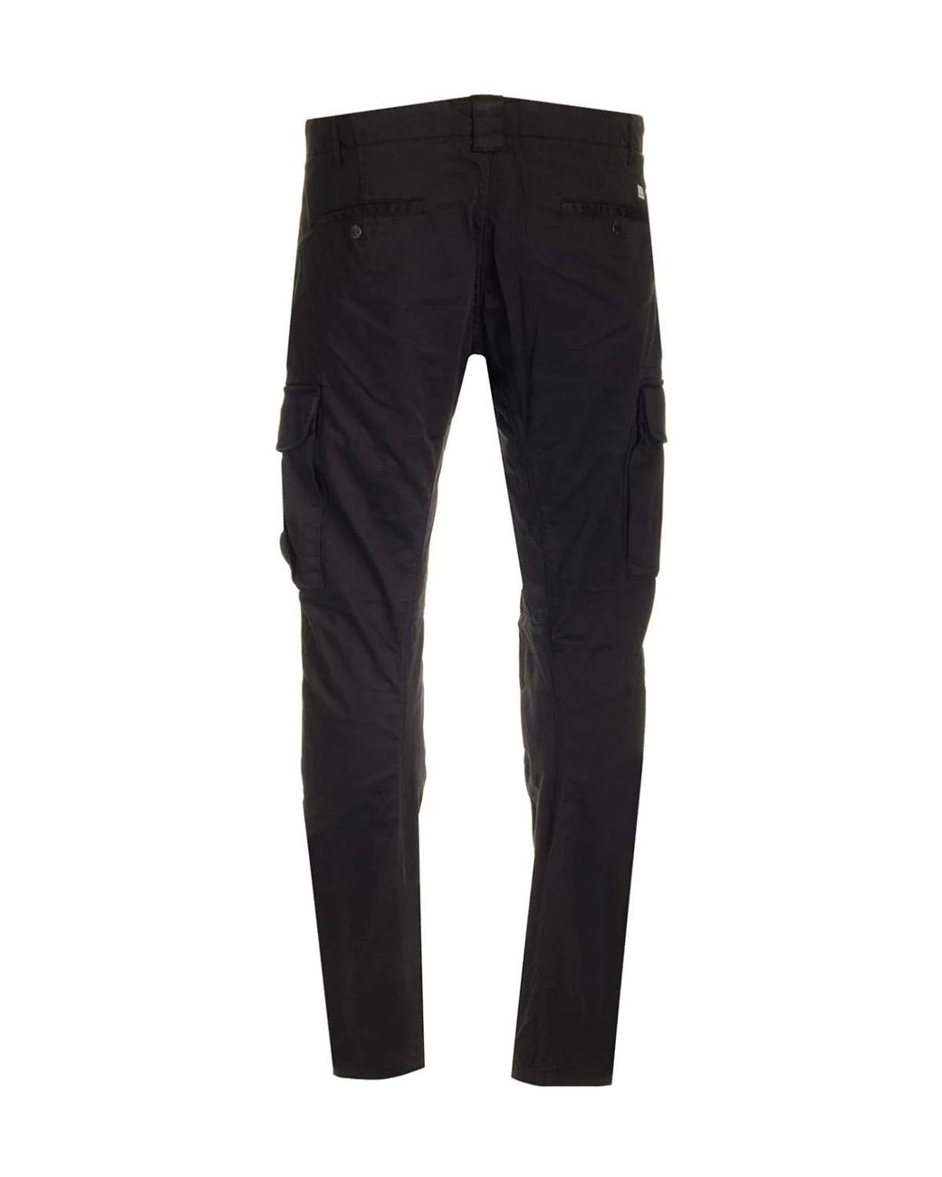 C P Company Black Stretch Lens Cargo Pants for men