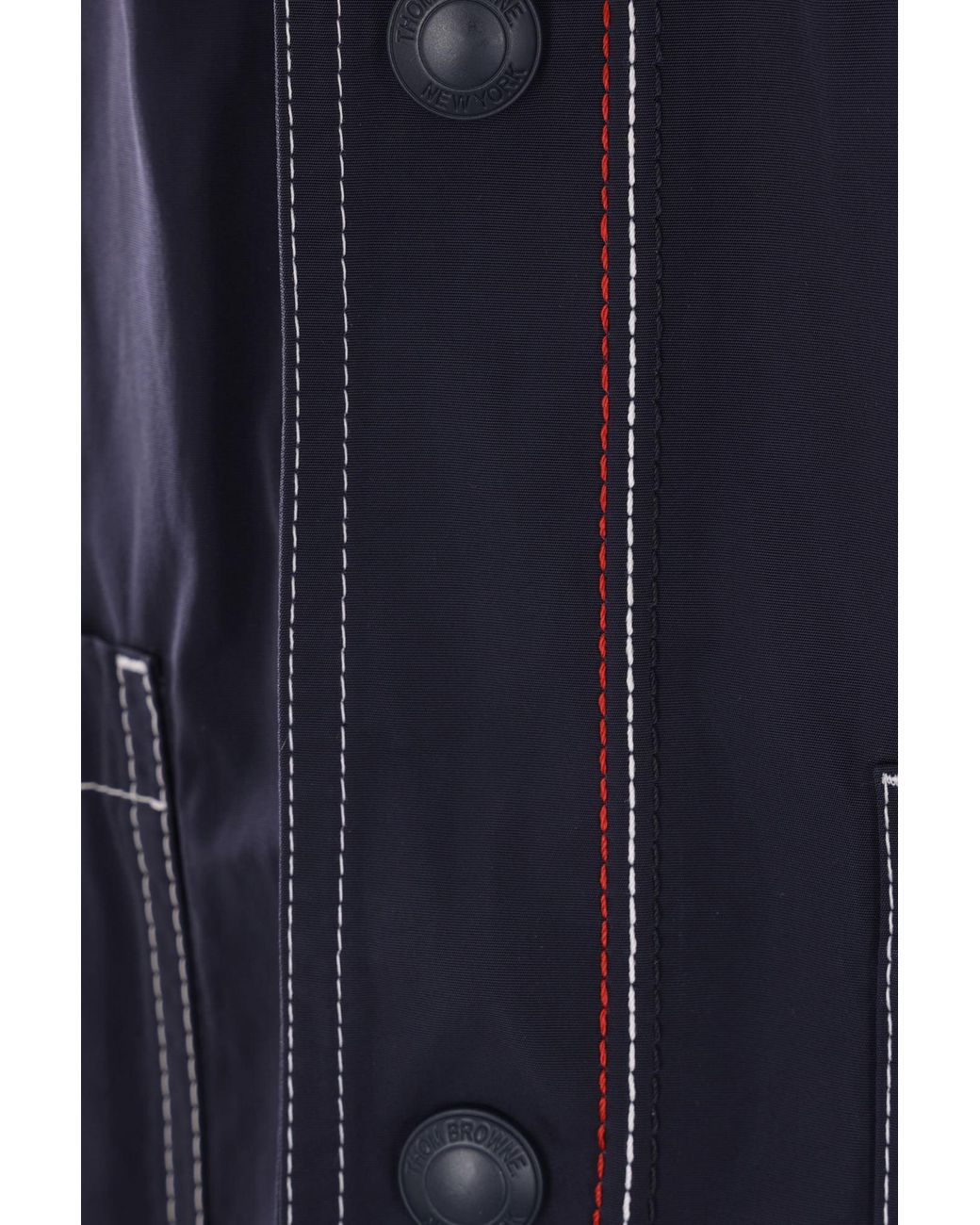 Thom Browne Blue Contrast-Stitching Shirt Jacket for men