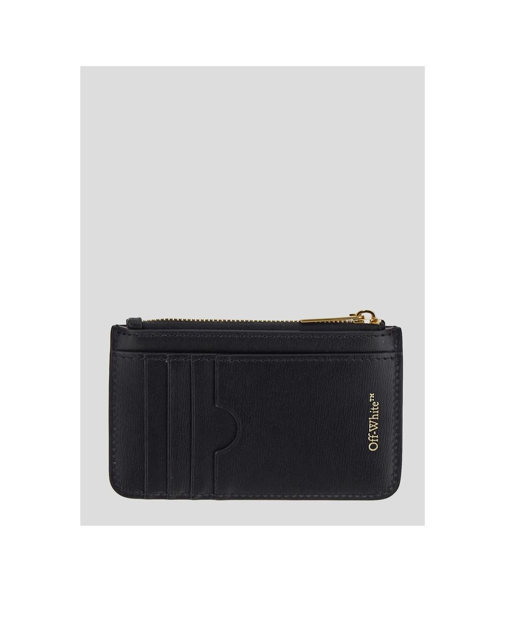 Off-White c/o Virgil Abloh Black Logo Plaque Zip-Up Wallet
