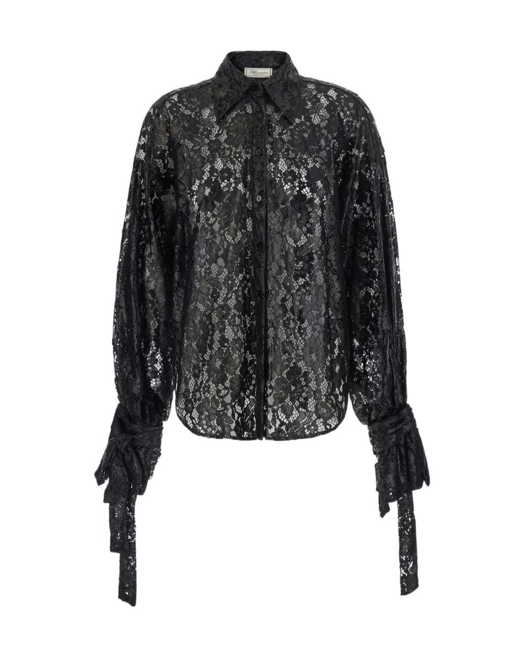 Blumarine Black Laced Buttoned Shirt