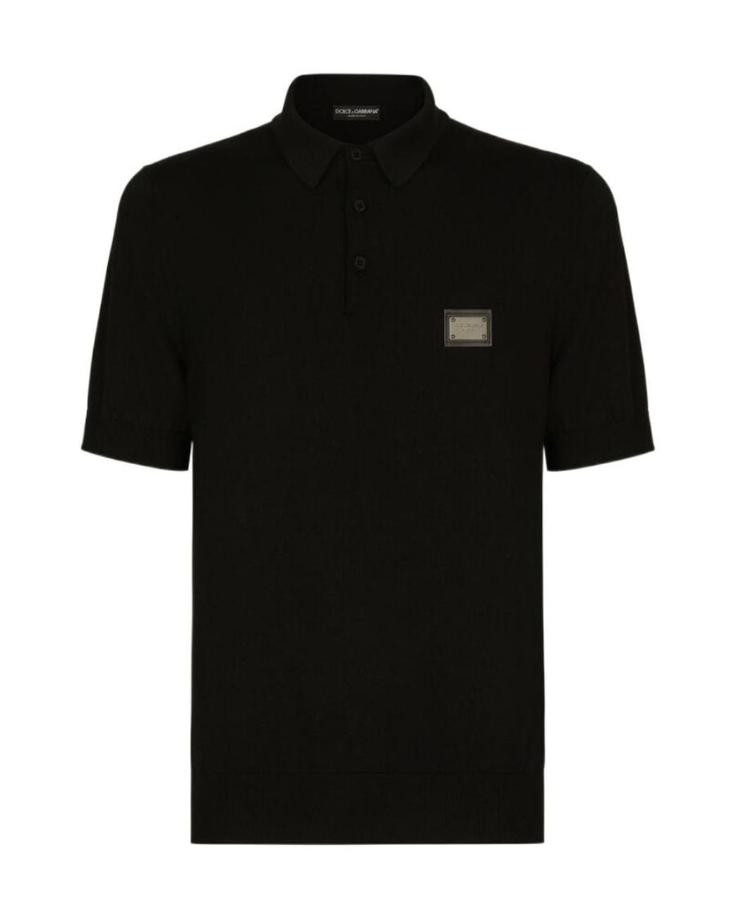 Dolce & Gabbana Black Logo Short-Sleeved Polo Shirt for men