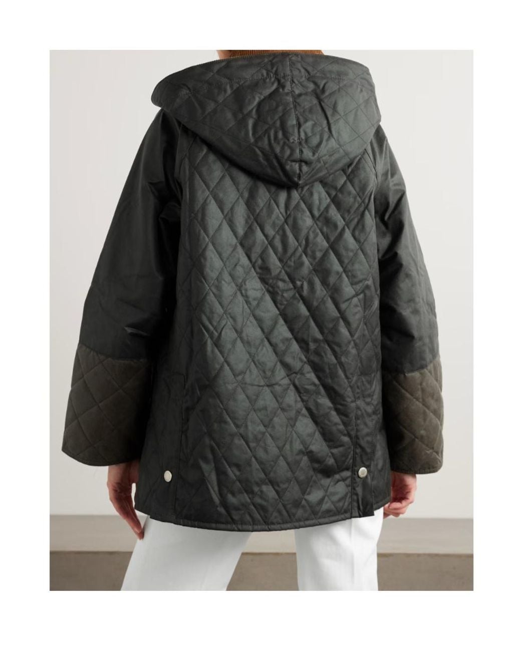 Barbour Black Panelled Waxed Parka