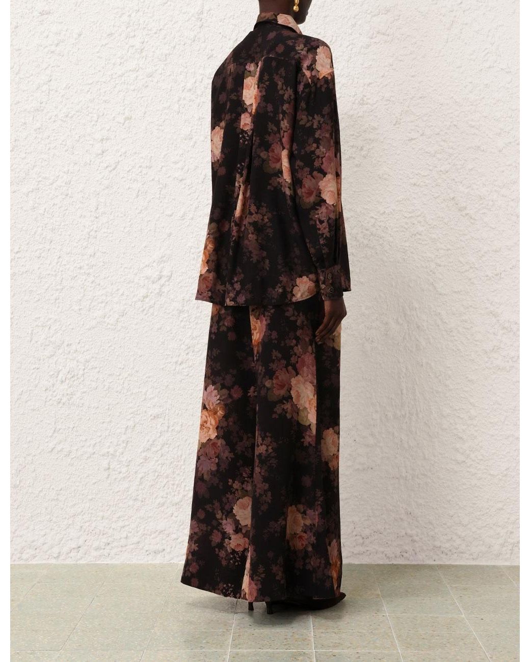 Zimmermann Black Illustration Lace Scarf Shirt