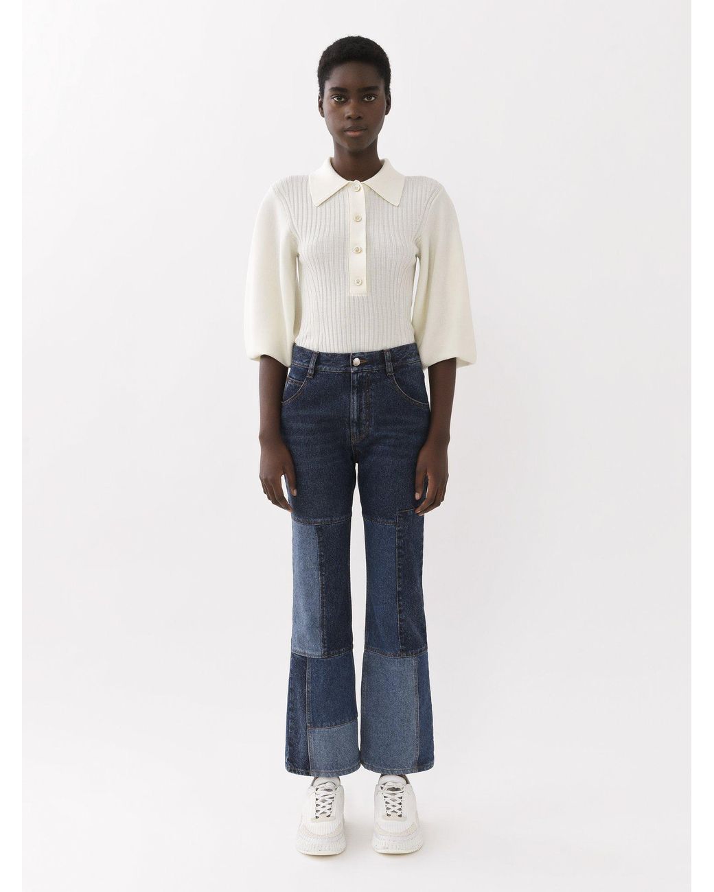 Chloé Blue Chloé Cropped Flared Jeans