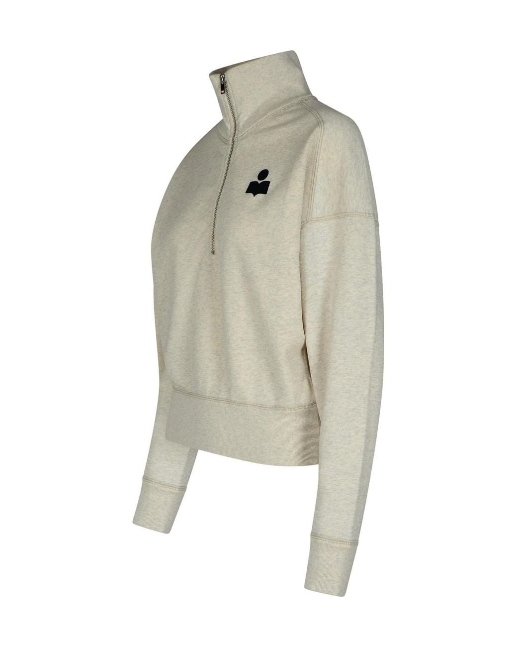 Isabel Marant Gray Isabel Marant Étoile Ross Logo-Flocked Zip-Up Sweatshirt