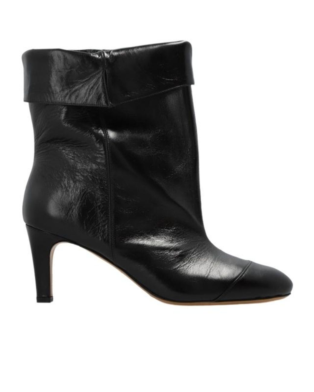 Isabel Marant Black Eldra Fold-Over Ankle Boots
