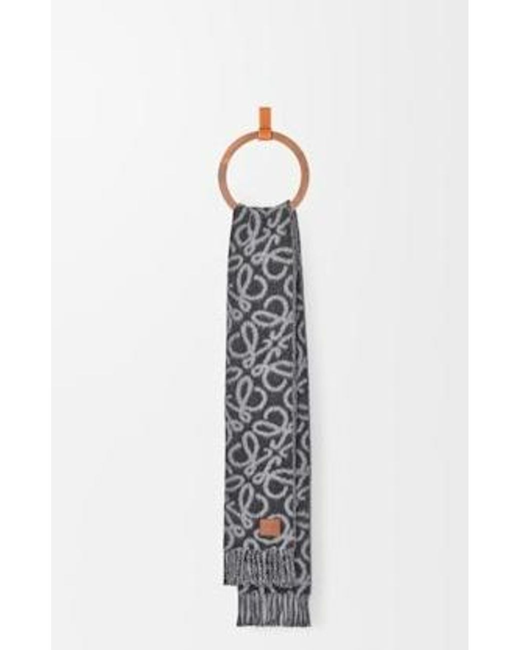 Loewe Gray Scarf Scarves And Foulards