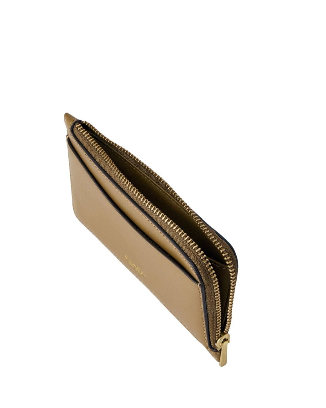 COACH Green Zipped Leather Cardholder