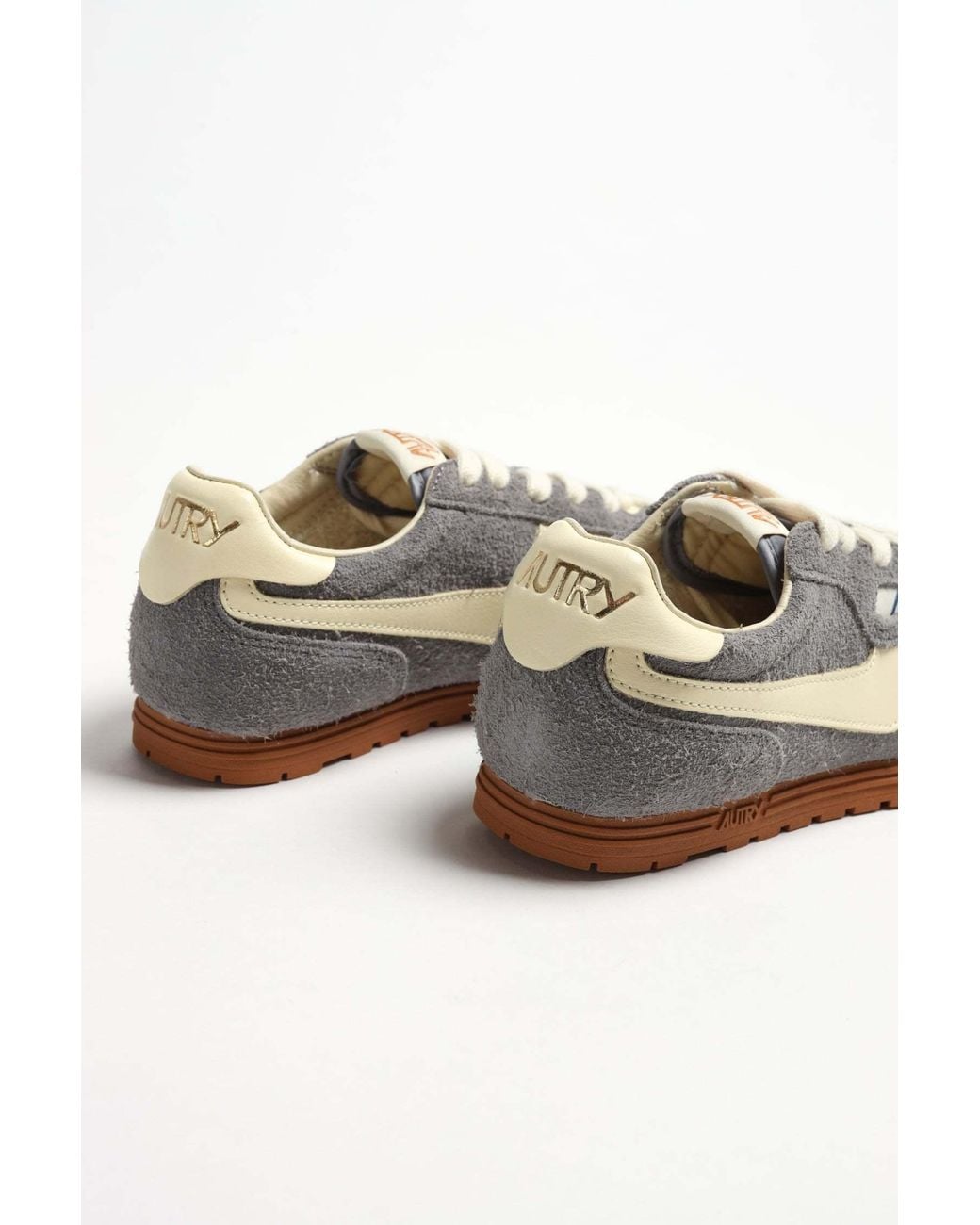 Autry Gray Retro Low-Top Sneakers