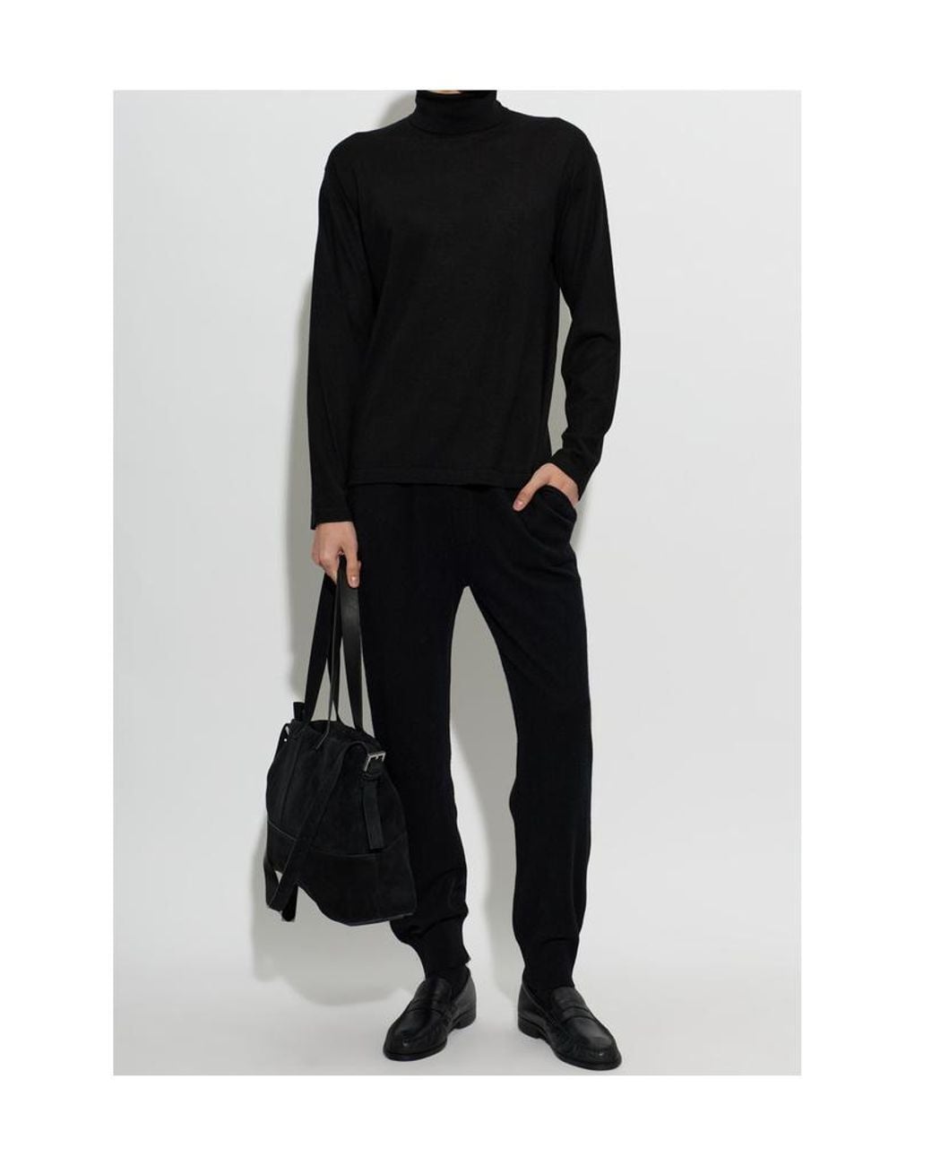 Lisa Yang Black Quentin Cashmere Turtleneck Sweater for men