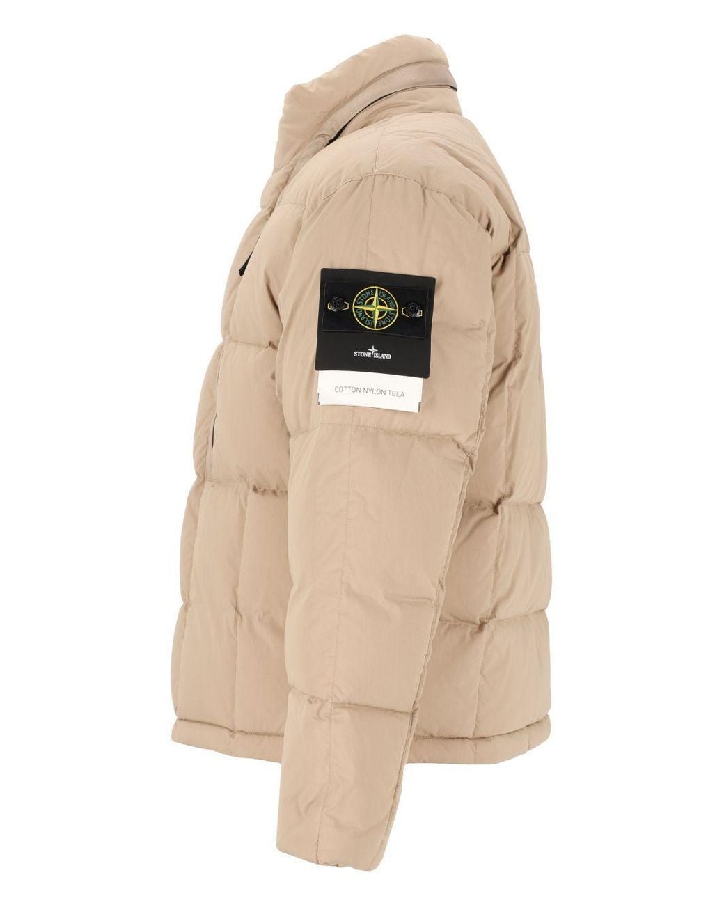 Stone Island Natural Quilted Stand-Collar Down Jacket for men
