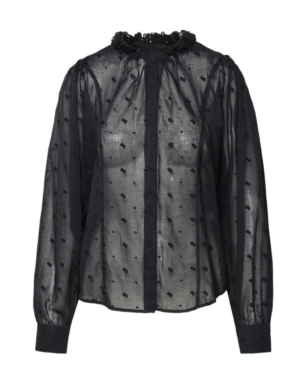 Isabel Marant Black Terzali Floral-Embroidered Blouse