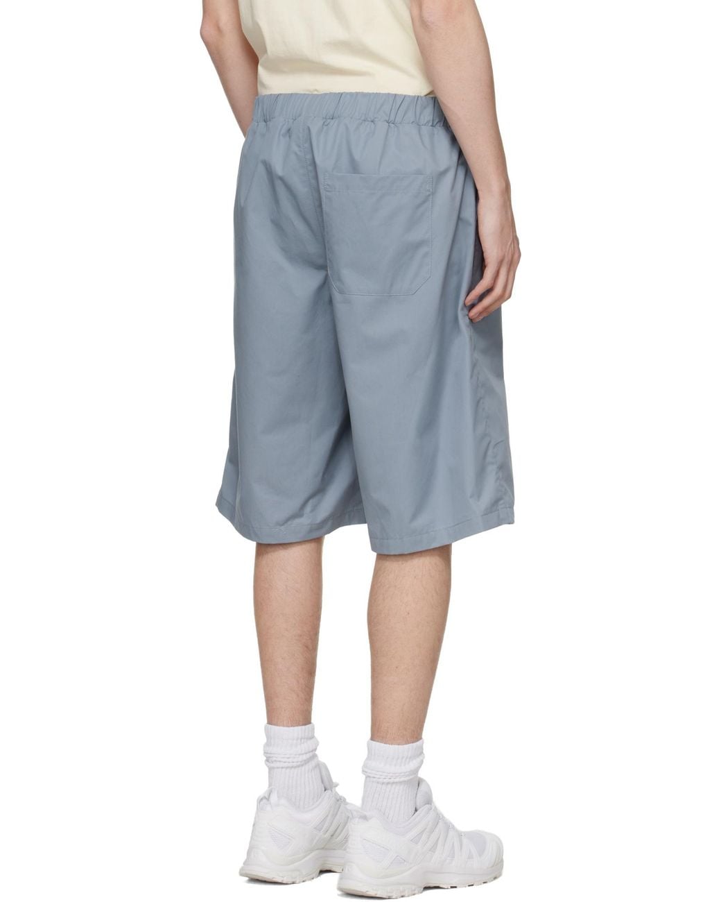Rier Blue Elasticated Cotton Bermuda Shorts for men