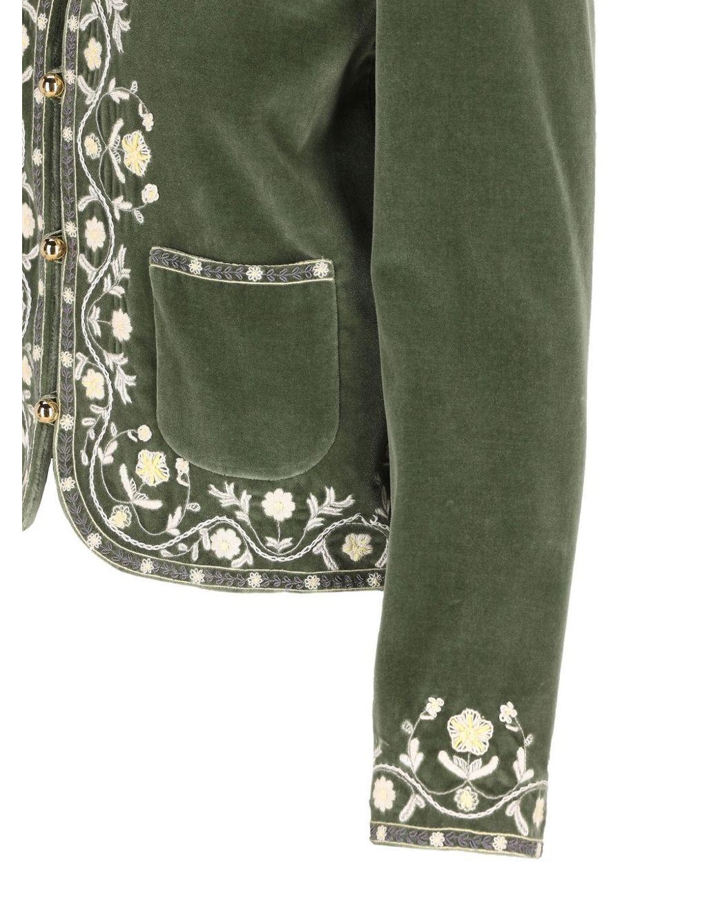 Céline Green Embroidered Chelsea Jacket