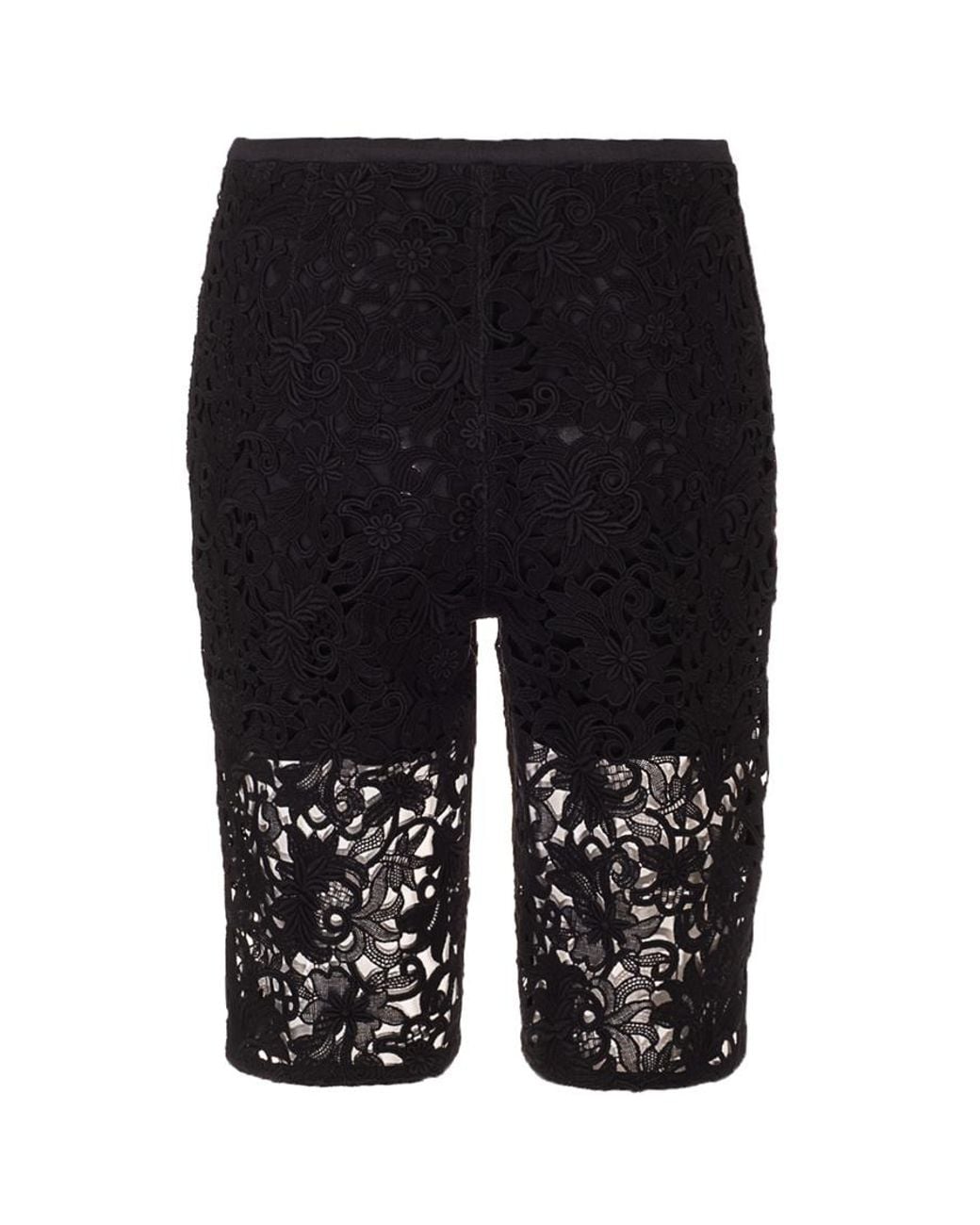 Valentino Black Guipure Lace Shorts
