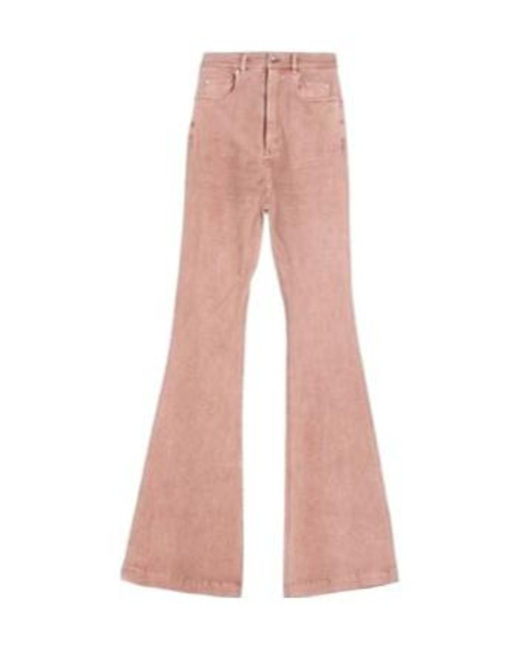 Rick Owens Pink Elastic Denim Flared Pants