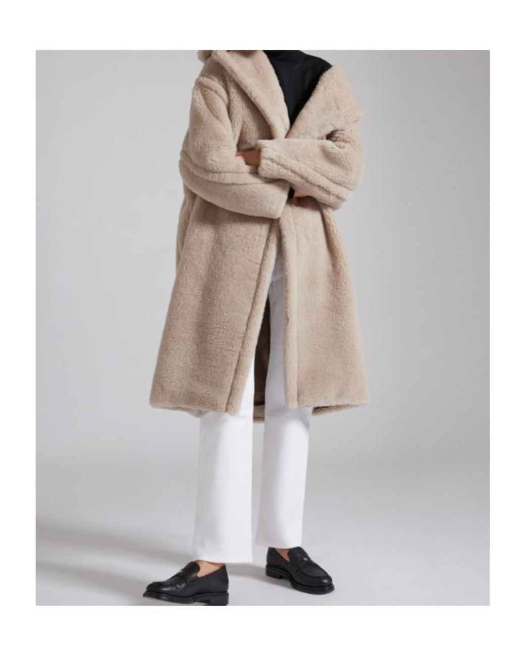 Max Mara Natural Tedgirl Button-Up Long Coat