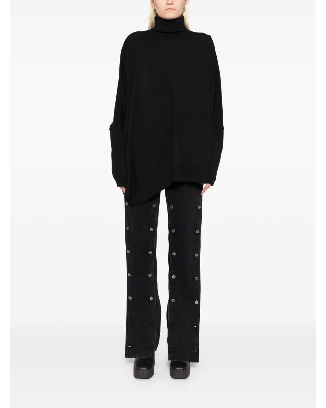 Junya Watanabe Black Roll-Neck Sweater