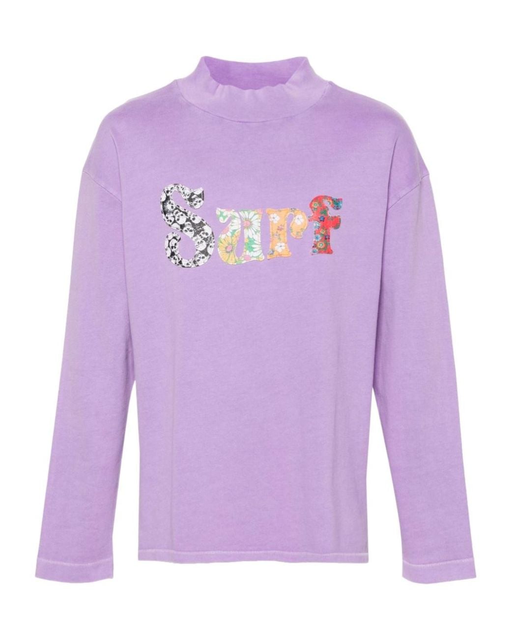 ERL Purple Motif-Embroidered Cotton T-Shirt for men