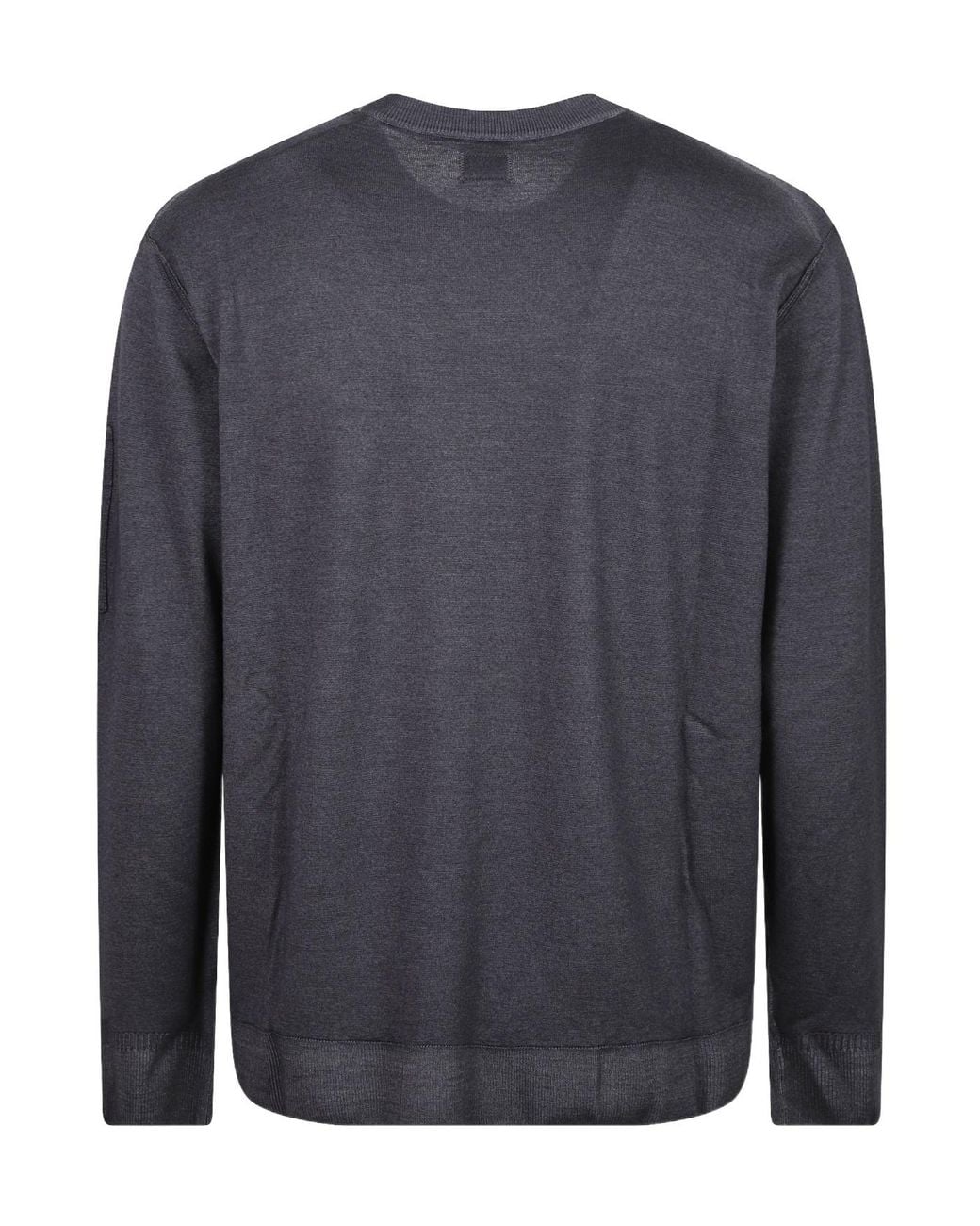 C P Company Gray Lens-Detail Raglan-Sleeve Sweater for men