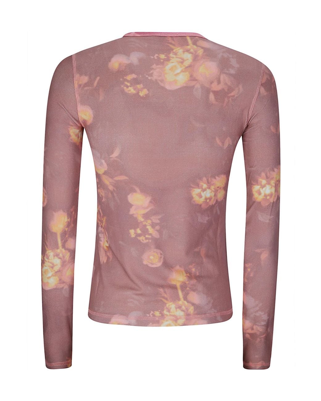 DIESEL Pink T-Moky Floral Printed Long Sleeved Ribbed Top
