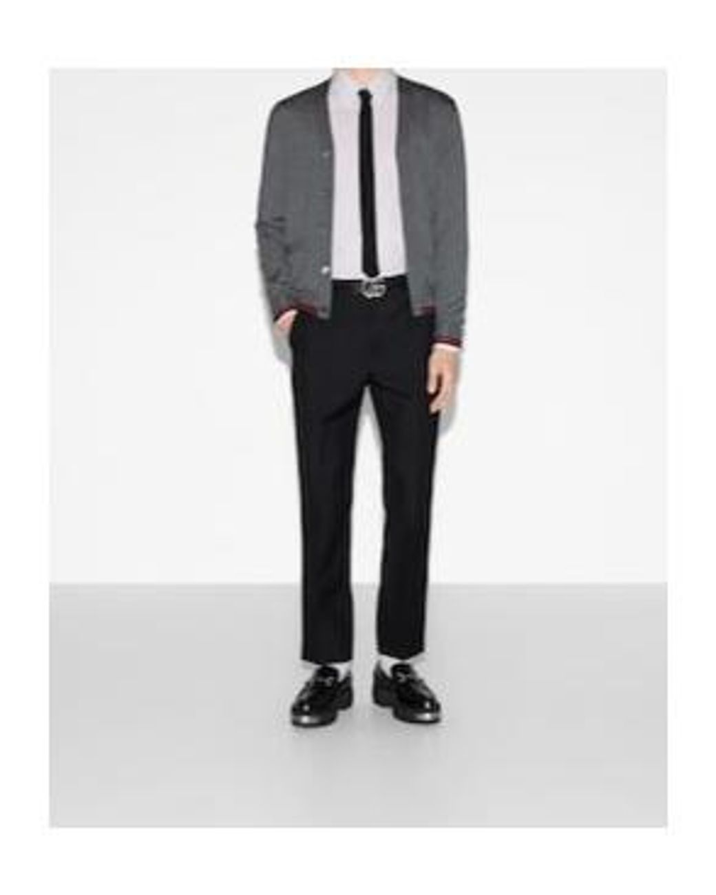 Gucci Gray Button-Up Knit Cardigan for men
