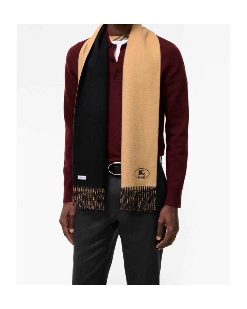 Burberry White Knight Cashmere Scarf for men