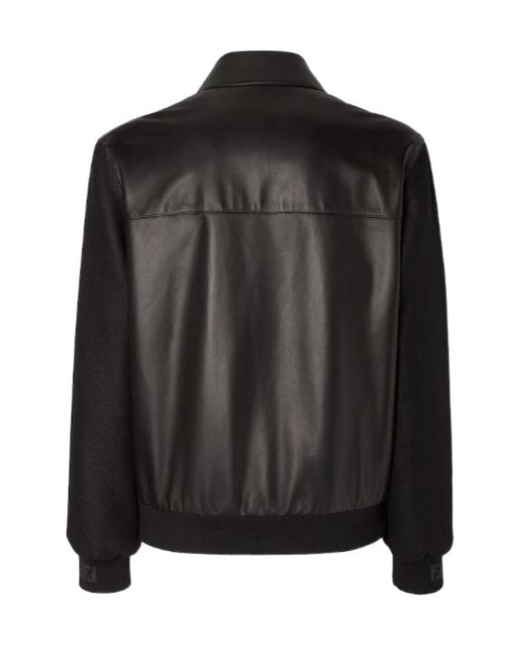 Fendi Black Wool And Leather Blouson for men