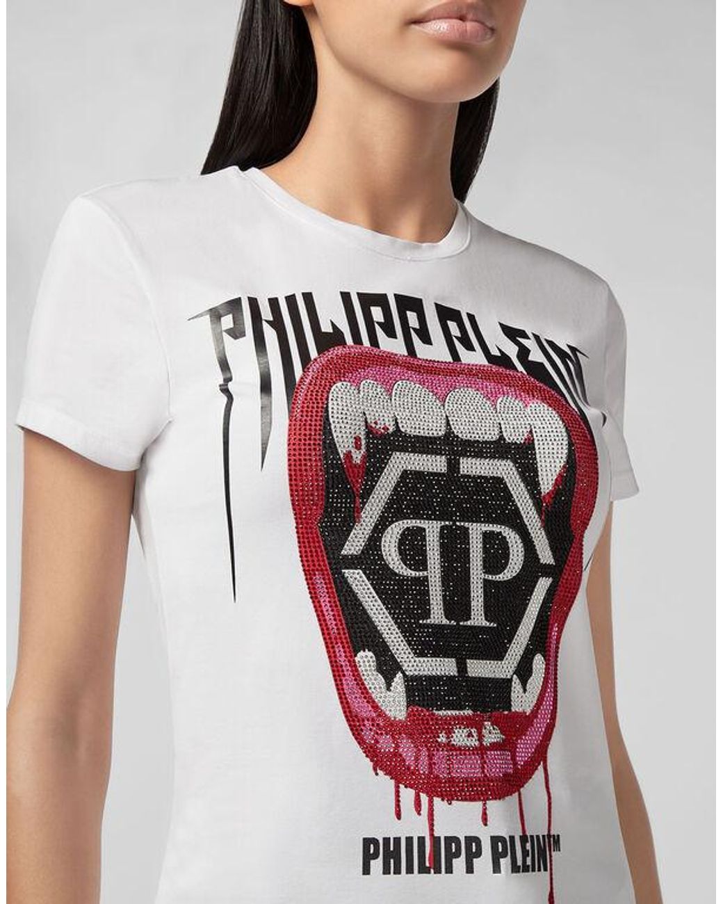 Philipp Plein White Logo Details T-Shirt