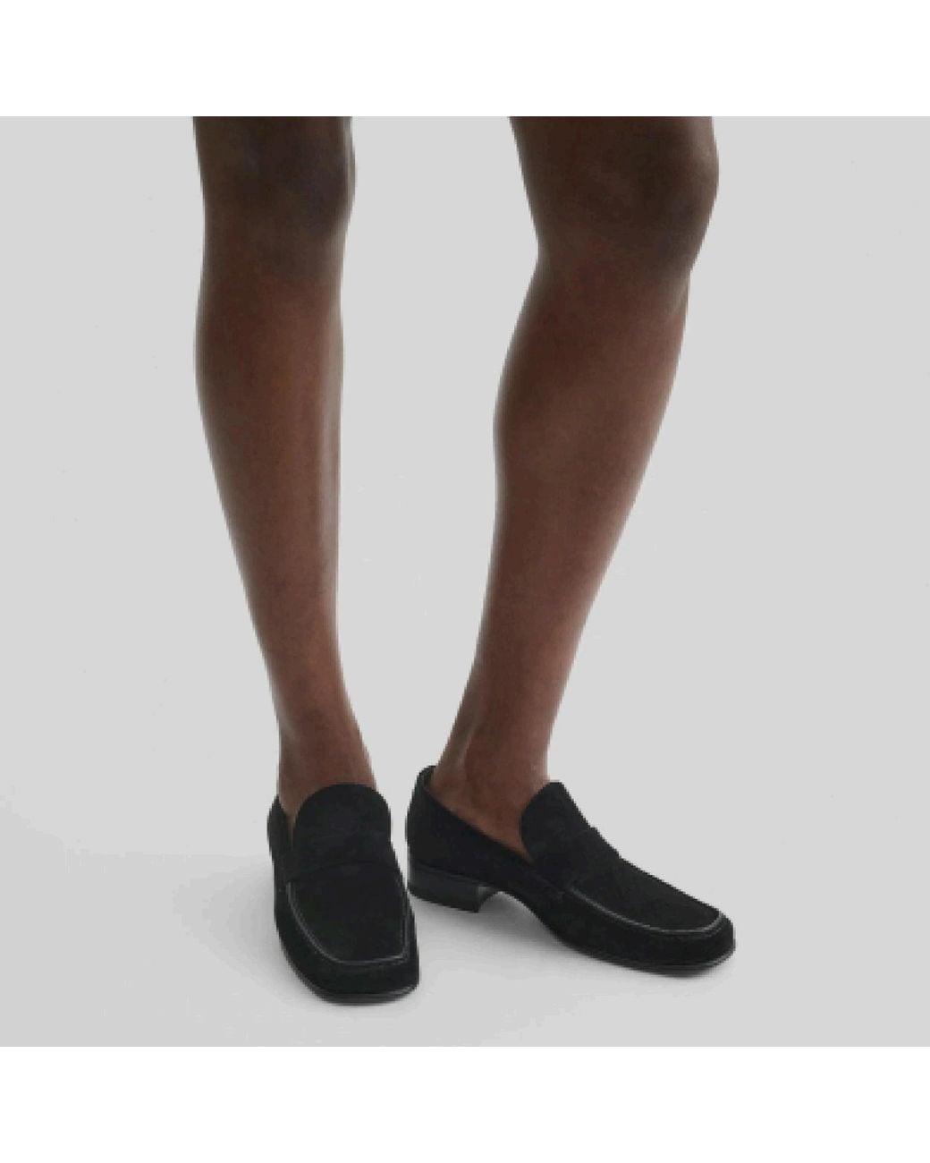 Phoebe Philo Black Square Toe Suede Loafers