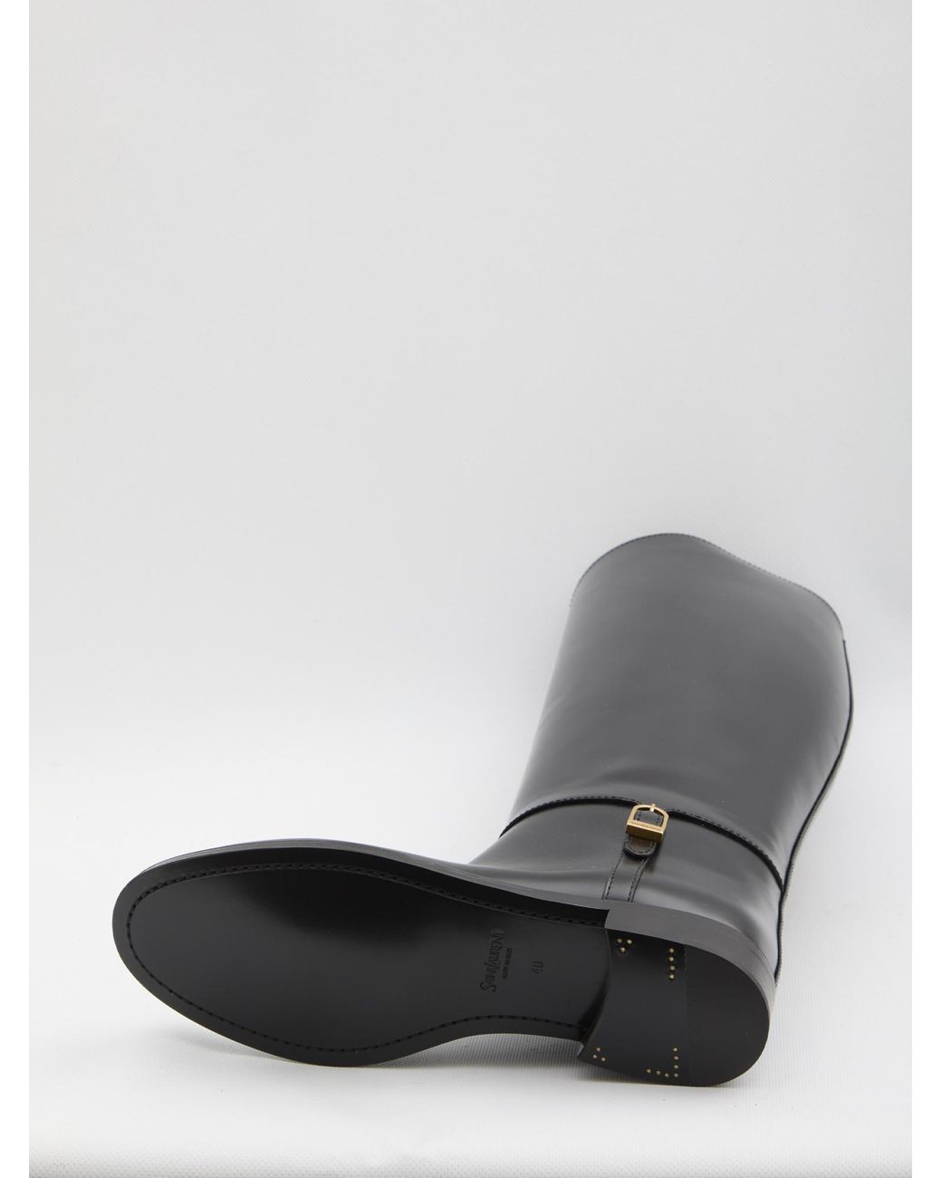 Saint Laurent Black Julia Logo Engraved Boots