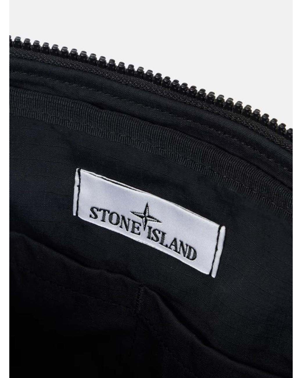 Stone Island Blue Logo Messenger Bag for men