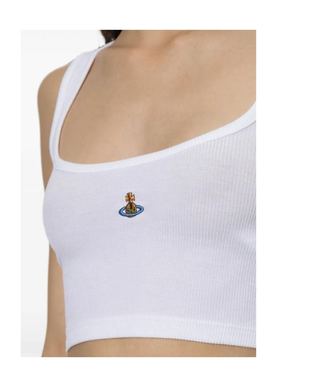 Vivienne Westwood Blue Cropped Logo Tank Top