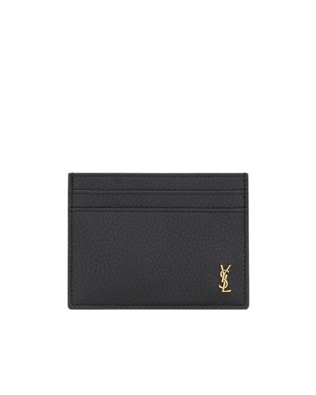 Saint Laurent Black Tiny Cassandre Card Case for men