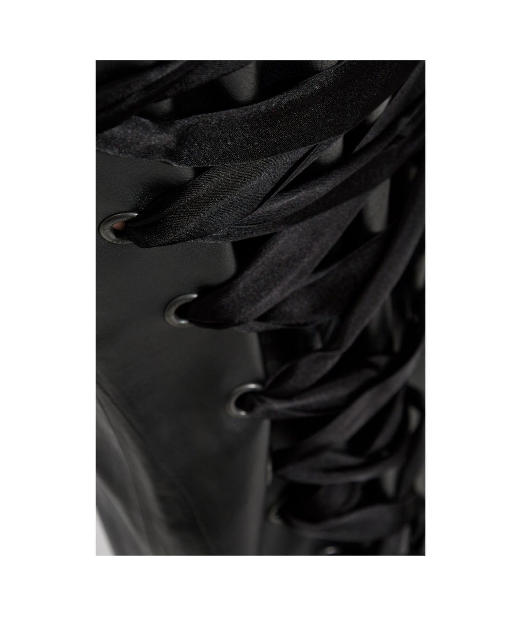 Balenciaga Black Laced Leather Skirt