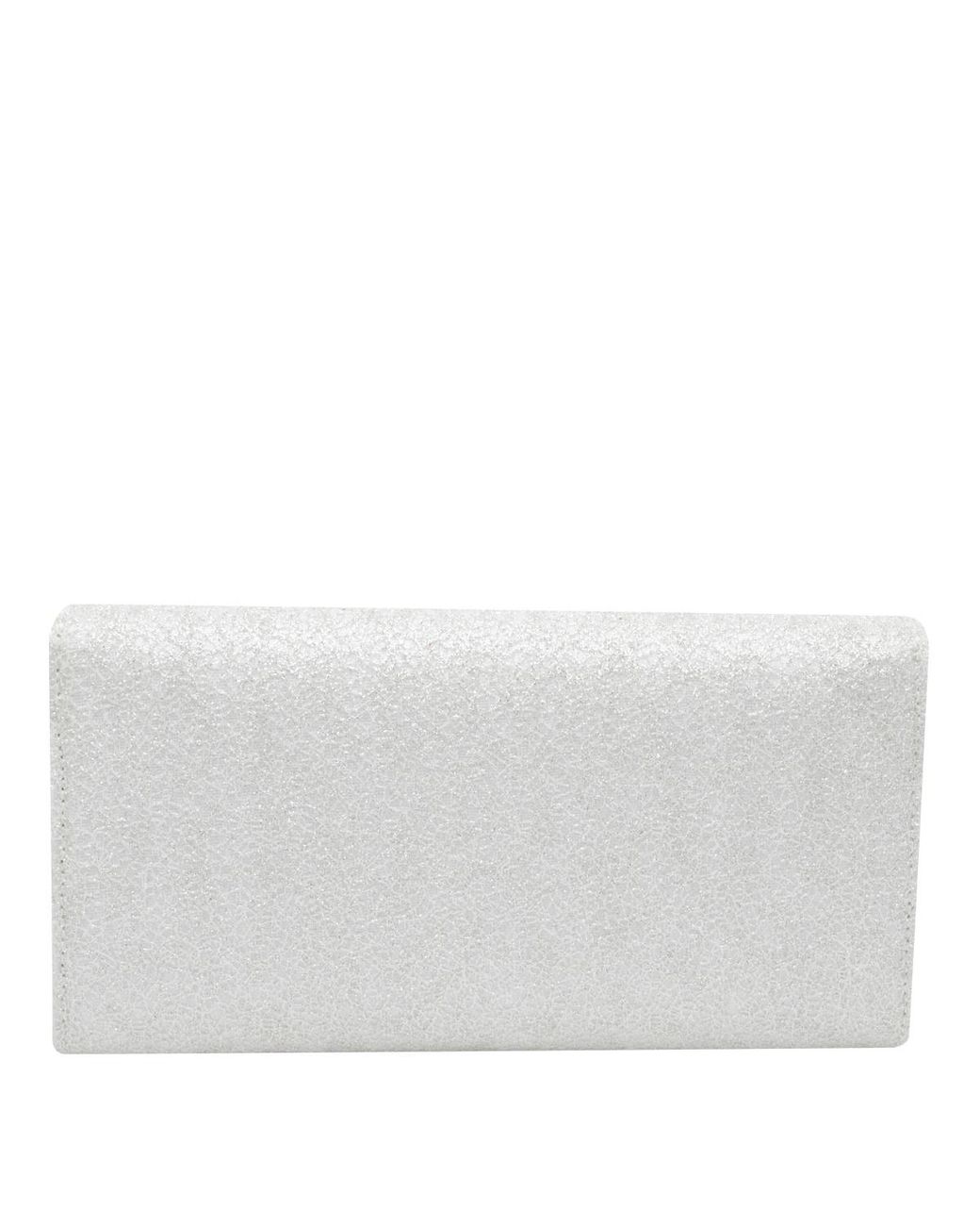 Jimmy Choo White Emmie Chain Clutch Bag