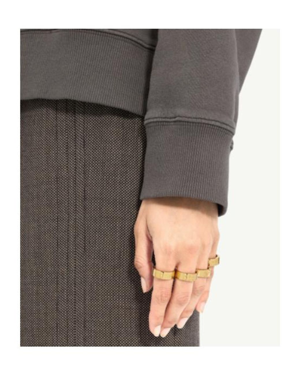 MM6 by Maison Margiela Metallic Stacked Numeric Rings