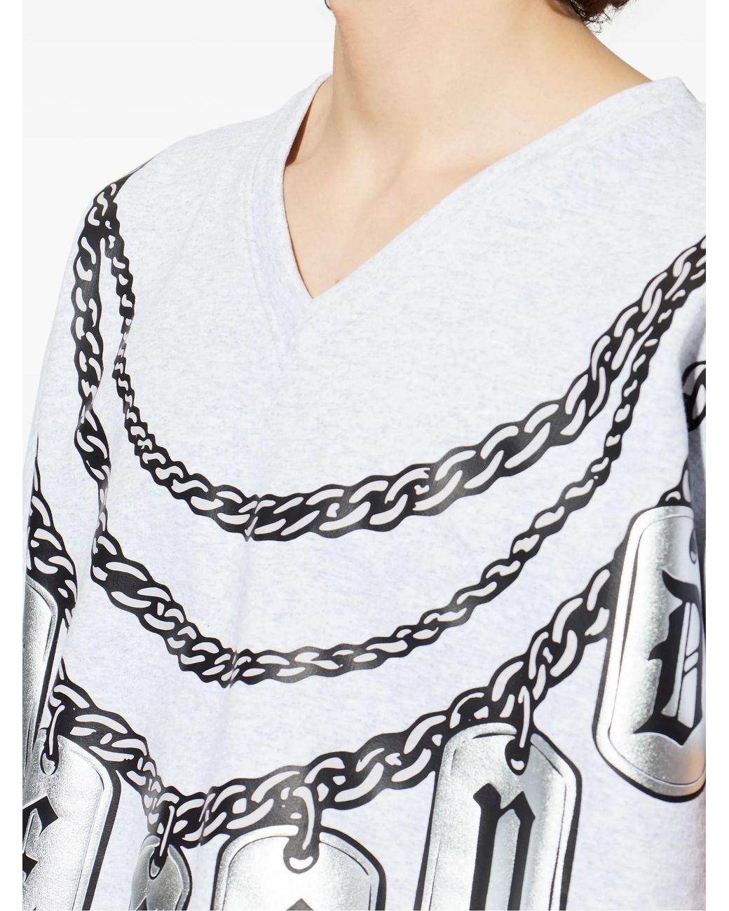 PDF CHANNEL Gray Pdf Graphic V-Neck T-Shirt for men