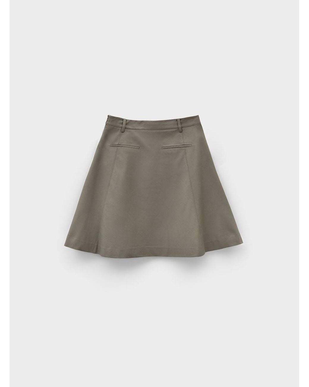 Low Classic Gray Flared Midi Skirt