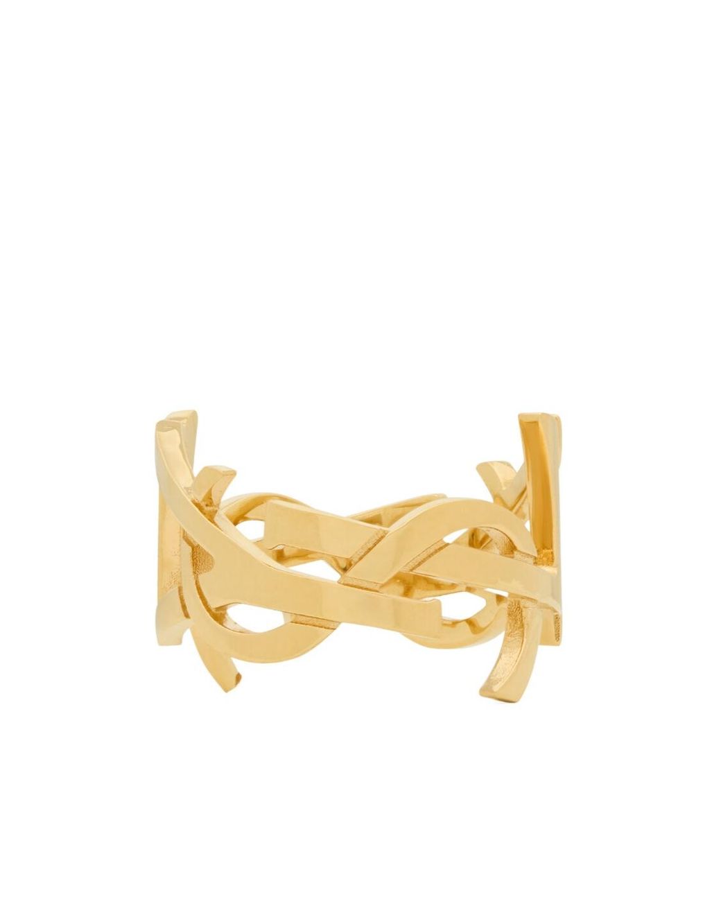 Saint Laurent Metallic Cassandre Scarf Ring