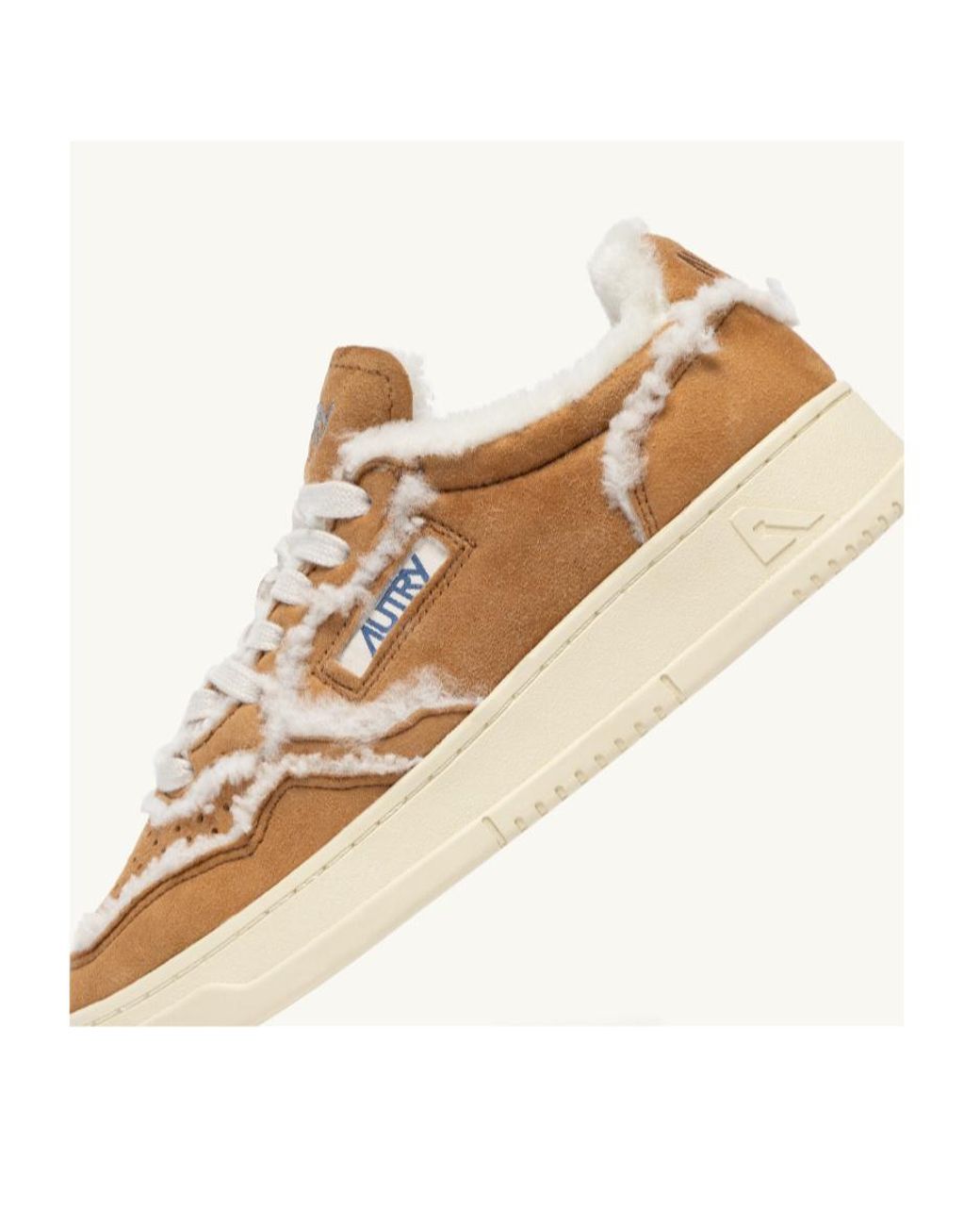 Autry Natural Medalist Shearling-Trim Sneakers