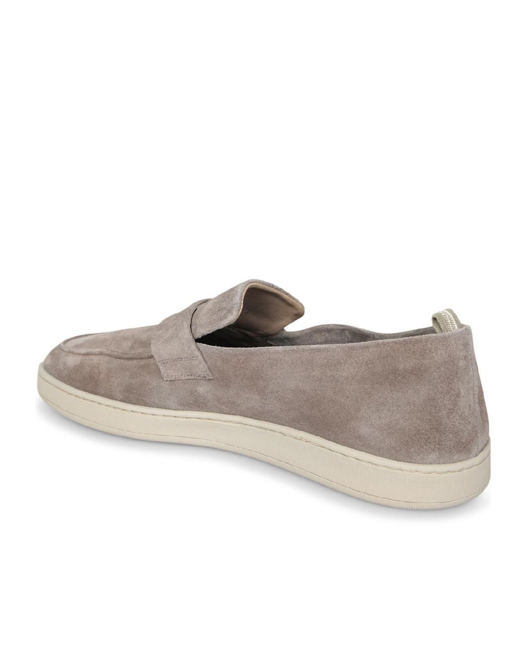 Officine Creative Gray Suede Strap Slip-On Loafers for men