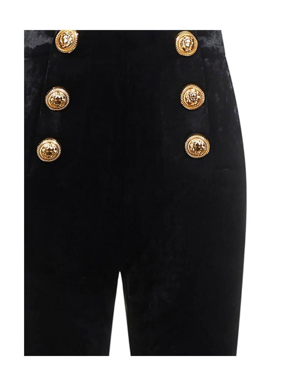 Balmain Black Skinny Velvet Trousers