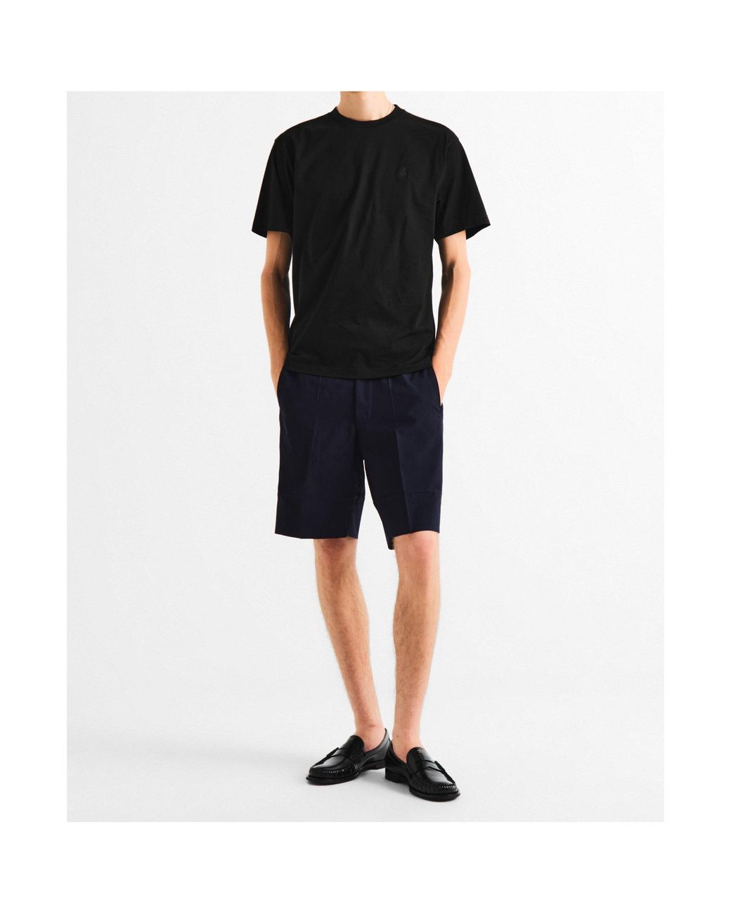 Prada Black Plain Crewneck Short-Sleeve Tee for men