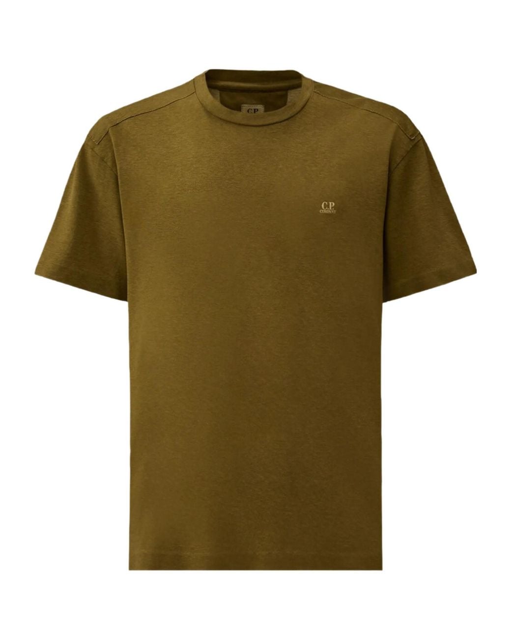 C P Company Green C.P.カンパニー メッキロゴTシャツ for men