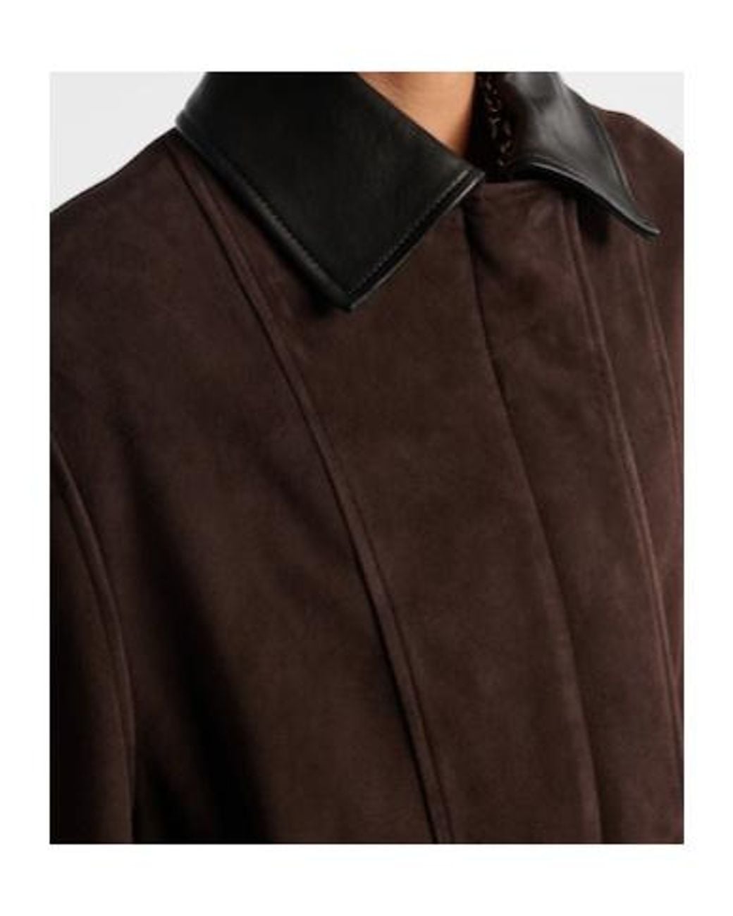 Nour Hammour Brown Grange Leather-Trimmed Suede Jacket