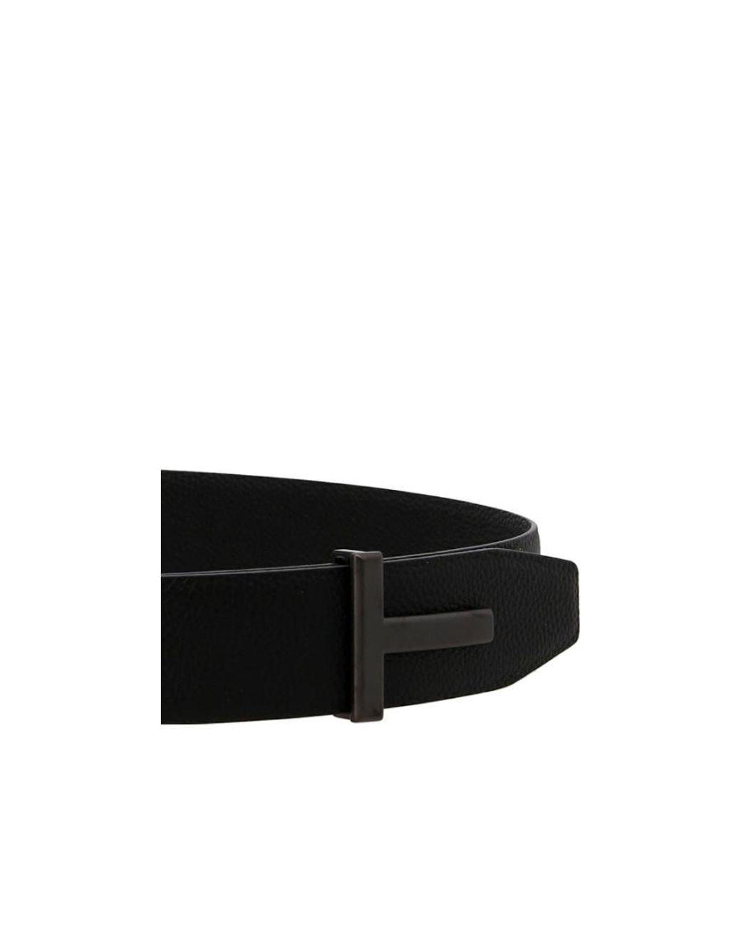 Tom Ford White Logo Plaque Buckle Belt for men
