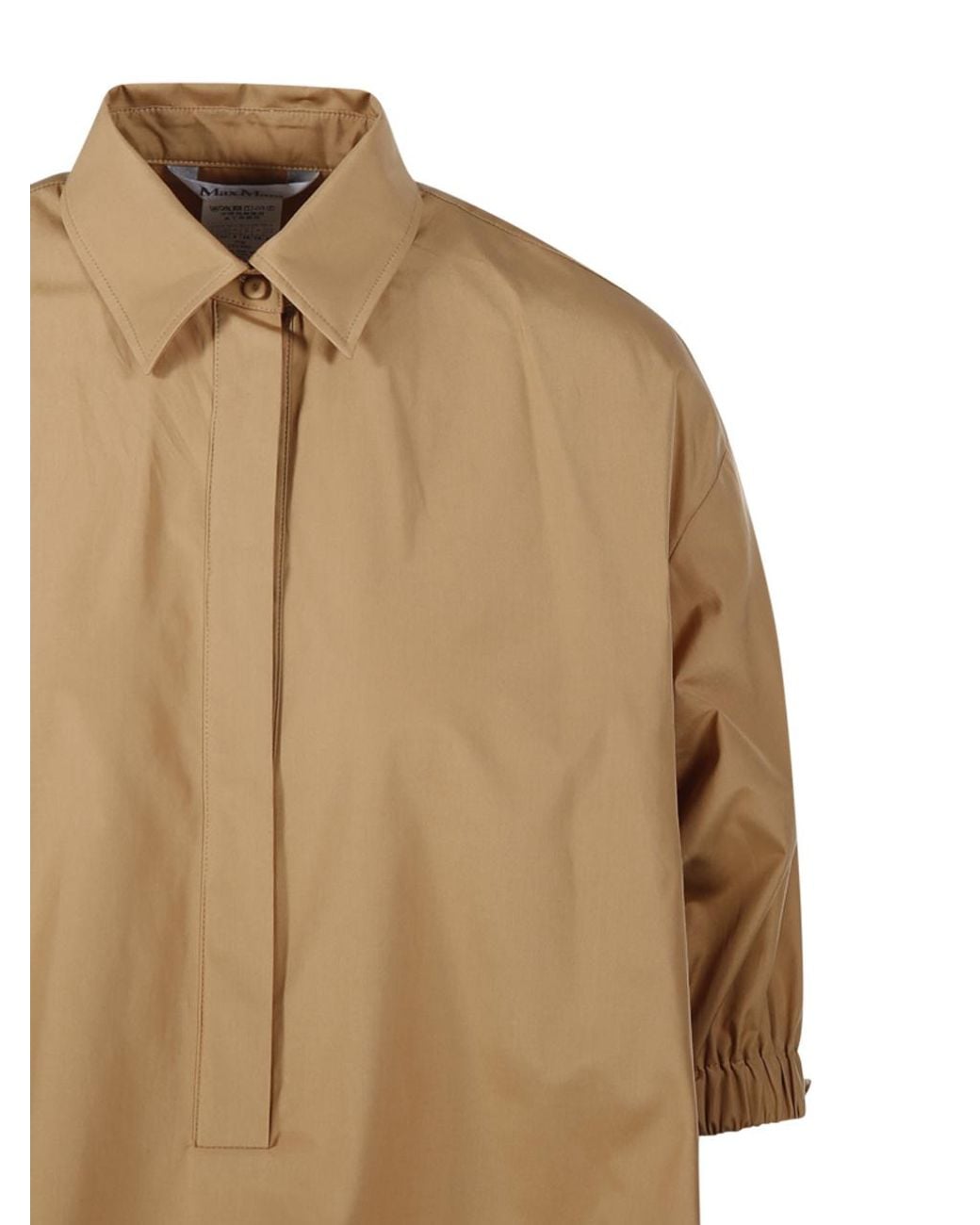 Max Mara Natural Teano Button-Up Long-Sleeved Top