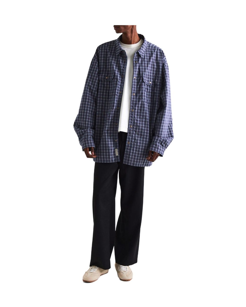 Maison Margiela Blue Mmm Check Rev Jkt for men