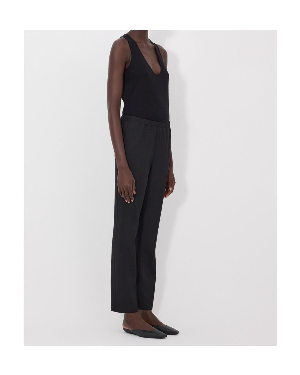 Loulou de Saison Black Scot Straight-Leg Pants